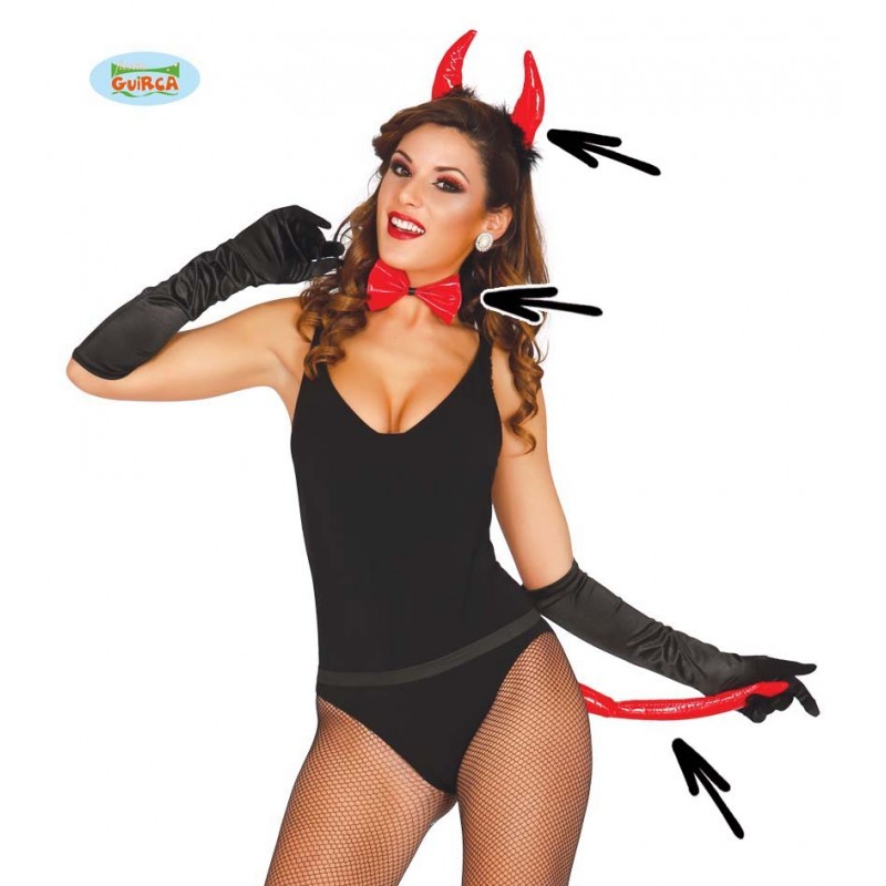 CERCHIETTO NERO RIVESTITO DIAVOLETTA CON CORNA ROSSE MORBIDE PER  TRAVESTIMENTI HALLOWEEN/CARNEVALE E PARTY A TEMA - Parole e Pensieri