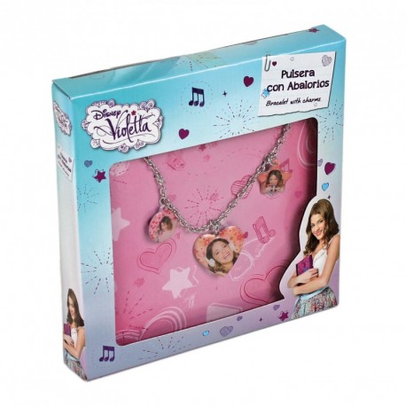 BRACCIALETTO IN METALLO DISNEY VIOLETTA CON 3 CHARMS