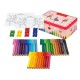 SET BALLERINA 33 PENNARELLI A FIBRA COLORI BRILLANTI +2 SCHEDE DA COLORARE COFANETTO LATTA 19X13X7,3CM FABER CASTELL