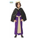 COSTUME CARNEVALE/HALLOWEEN REGINA CATTIVA BABY 7/9 ANNI MATRIGNA BIANCANEVE VESTITO MANTELLO CORONA CINTURA NO ACCESS.