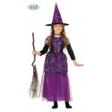 COSTUME STREGA VIOLA BABY 3/4 ANNI VESTITO E CAPPELLO PER TRAVESTIMENTI DI HALLOWEEN CARNEVALE E PARTY A TEMA NO ACCESSO