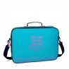 CARTELLA SCUOLA CON TRACOLLA SMILE BLU AZZURRO MOVOM 38X28X6CM 1 ZIP 1 TASCA ESTERNA CON ZIP UTILE PER VIAGGI GITE ECC.