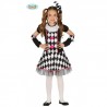 COSTUME CARNEVALE CLOWN DARK CIRCUS 5/6 ANNI VESTITO MANICHE DIADEMA PER TRAVESTIMENTI DI HALLOWEEN CARNEVALE NO ACCESS