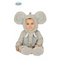 COSTUME BABY ELEFANTE 12/24 MESI VESTITO COMPL.MONOTUTA CAPUCCIO PIEDI PER TRAVESTIMENTI DI CARNEVALE NO ACCESS.100%POLI