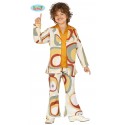 COSTUME CARNEVALE ANNI 70 HIPPIE BABY 10/12 VESTITO PER SCENE A TEMA I FIGLI DEI FIORI CAMICIA E PANTALONI NO ACCESSORI