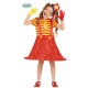 COSTUME CARNEVALE CLOWN VESTITO E CAPPELLO PAGLIACCIO BIMBA 5/6 ANNI H110/115CM CIRCO/SPETTACOLI VARI 100%POL.NO ACCESS.