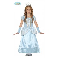 COSTUME CARNEVALE PRINCIPESSA AZZURRA BAMBINA 10/12 ANNI VESTITO E COPRIBRACCIA PER TRAVESTIMENTI FIABESCHI NO ACCESSORI