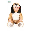 COSTUME CARNEVALE CAGNOLINO BAMBINI 12/24 MESI VESTITO COMPLETO DI TUTONE CAPUCCIO E COPRI SCARPETTE GUIRCA 100%POLIEST