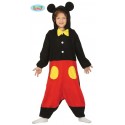 COSTUME CARNEVALE TOPOLINO 10/12 ANNI PIGIAMA TUTONE CON CAPUCCIO PER TRAVESTIMENTI A TEMA MICKEY MOUSE NO ACCESSORI