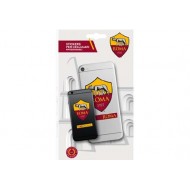 STICKERS RIPOSIZIONABILI PER TELEFONO CELLULARE 2+2 PZ.LOGO AS ROMA 6X5CM PRODOTTO UFFICIALE FOR MOBILE ATTACCA E STACCA