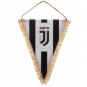 GAGLIARDETTO TRIANGOLARE 14X17CM FC JUVENTUS ORIGINAL NERO CON BORDATURA E LACCIO ORO NUOVO LOGO PRODOTTO UFFICIALE