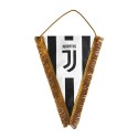 GAGLIARDETTO TRIANGOLARE 28X20CM FC JUVENTUS ORIGINAL NERO CON BORDATURA E LACCIO ORO NUOVO LOGO PRODOTTO UFFICIALE