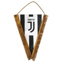 GAGLIARDETTO TRIANGOLARE 25X35CM FC JUVENTUS ORIGINAL NERO CON BORDATURA E LACCIO ORO NUOVO LOGO PRODOTTO UFFICIALE