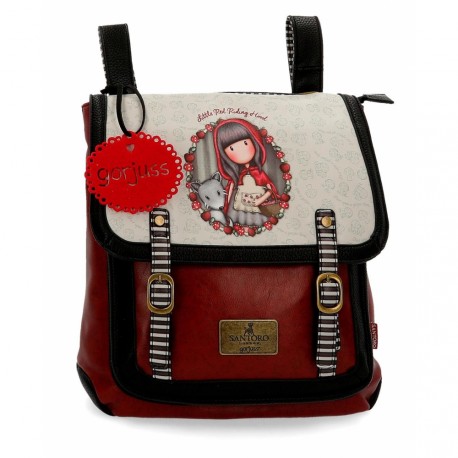 ZAINO CASUAL GORJUSS LITTLE RED SANTORO LONDON SIMILPELLE 30X29X8CM 1 ZIP + 1 TASCA EST.CON ZIP 100%PU ECOPELLE