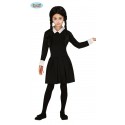 COSTUME CARNEVALE MERCOLEDI BABY7/9ANNI PER TRAVESTIMENTI A TEMA VESTITO NERO HALLOWEEN FILM FAMIGLIA ADDAMS NO ACCESS.