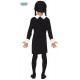 COSTUME CARNEVALE MERCOLEDI BABY7/9ANNI PER TRAVESTIMENTI A TEMA VESTITO NERO HALLOWEEN FILM FAMIGLIA ADDAMS NO ACCESS.