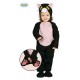 COSTUME CARNEVALE GATTO BABY 6/12 MESI MONOTUTA CAPUCCIO E PIEDINI PER TRAVESTIMENTI DI CARNEVALE HALLOWEEN NO ACCESSORI