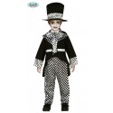 COSTUME CARNEVALE/HALLOWEEN ZOMBIE VESTITO 5/6 ANNI PER TRAVESTIMENTI HORROR A TEMA FINTO CAPPELLAIO MATTO NO ACCESS.