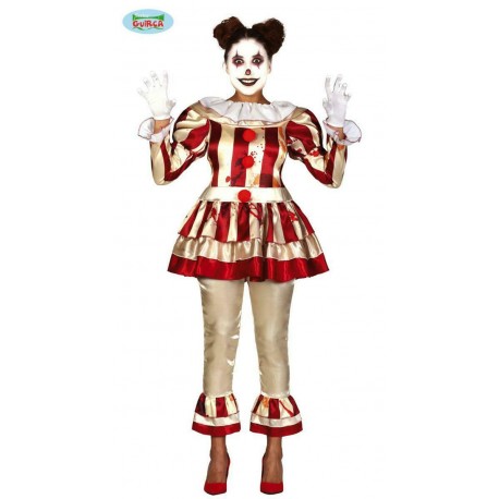 COSTUME PAGLIACCIA ASSASSINA VESTITO TG.S CLOWN KILLER PANTALONE E COLLETTO PER TRAVESTIMENTI HALLOWEEN HORROR NO ACCESS