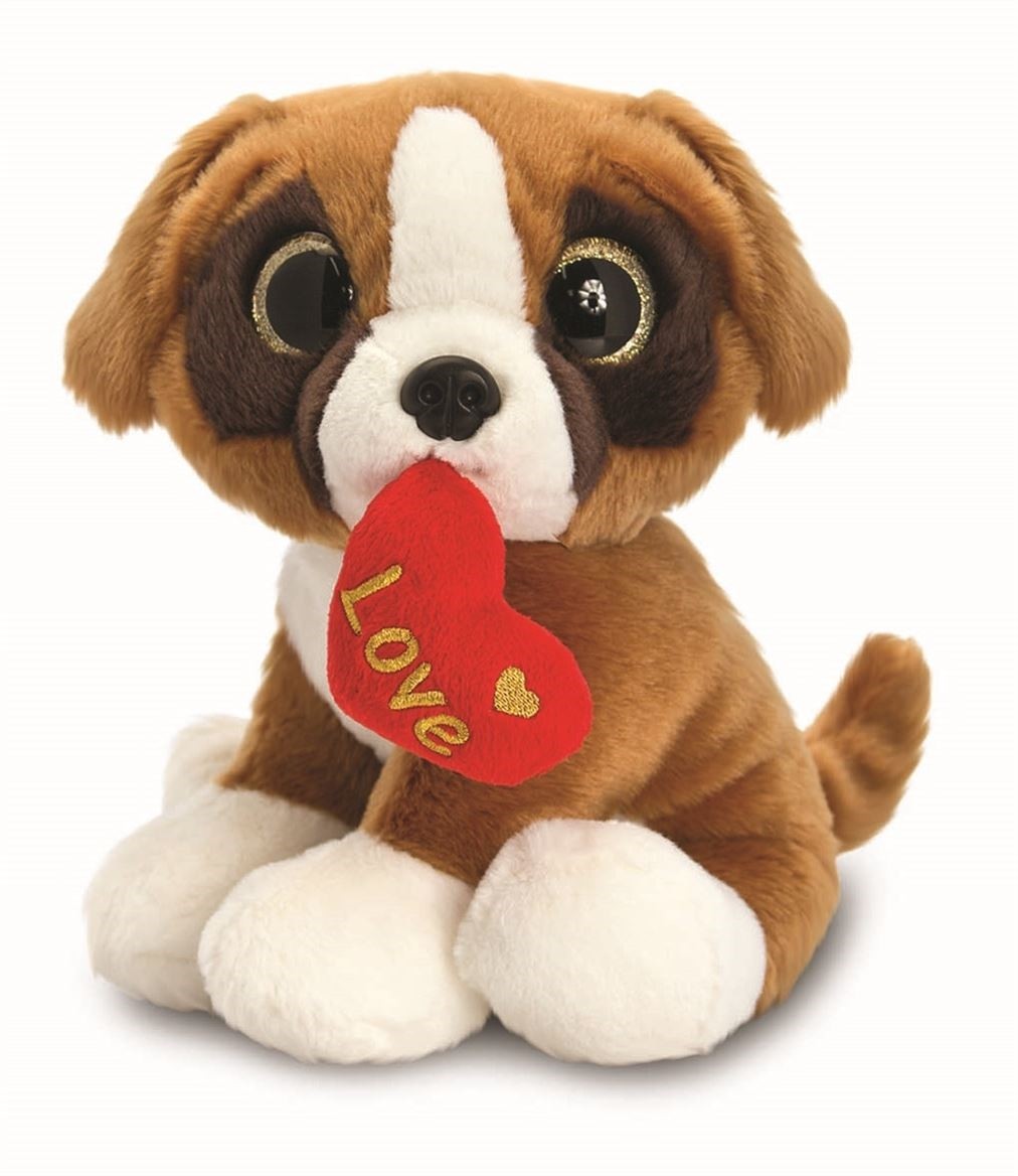 PELUCHE CAGNOLINO SPARKLE 35CM CON CUORE SCRITTA LOVE