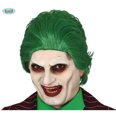 PARRUCCA VERDE BUFFONE PER TRAVESTIMENTI DI HALLOWEEN/CARNEVALE SCENE E SPETTACOLI A TEMA JOKER CIRCO PAGLIACCIO HORROR