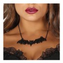 COLLANA CON PIPISTRELLO 10CM NERO IN METALLO PER TRAVESTIMENTI HALLOWEEN CARNEVALE SCENE E SPETTACOLI HORROR