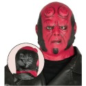 MASCHERA DEMONIO ROSSO SENZA CORNA IN LATTICE PER TRAVESTIMENTI CARNEVALE HALLOWEEN E SCENE A TEMA SUPER EROI HELLBOY