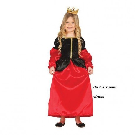 VESTITO CARNEVALE CORTIGIANA MEDIEVALE 7/9 ANNI (CORTESANA MEDIEVAL)