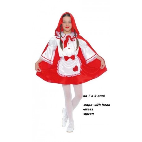 VESTITO CARNEVALE CAPPUCCETTO ROSSO 7/9 ANNI (ROJA INFANTIL) 100% POLIESTERE