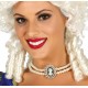 COLLANA FINTE PERLE BIANCHE CON PENDOLO PER TRAVESTIMENTI DI CARNEVALE A TEMA DONNA NOBILE DAMA REGINA CONTESSA