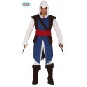 COSTUME VESTITO EZIO MERCENARIO ASSASSINO TG.M PER TRAVESTIMENTI DI CARNEVALE FILM MEDIEVAL ABITO BLUE WHITE B NO ACCESS