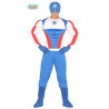 COSTUME SUPEREROE VESTITO TG.52/54E MASCHERA PER TRAVESTIMENTI DI CARNEVALE A TEMA SUPERUOMO CAPITAN AMERICA NO ACCESSOR