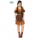 COSTUME CARNEVALE INDIANA APACHES VESTITO E CINTURA TG.M38/40 PER TRAVESTIMENTI POCAHONTAS SIOUXTRIBÙ INDIANE NO ACCESSO