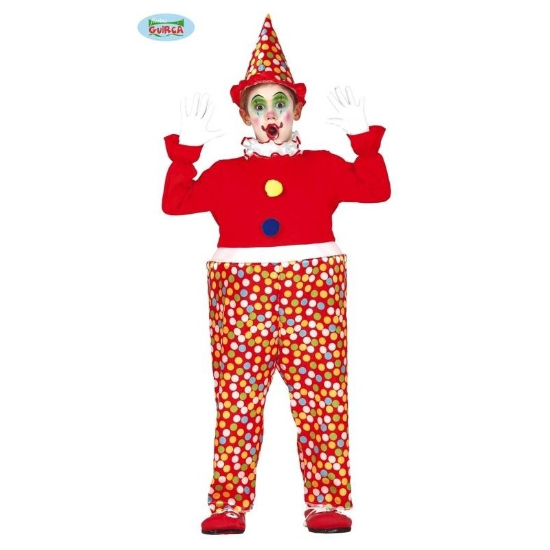 DEGUISE TOI Costume da pagliaccio righe e pois per bambino - M 7-9 anni  (120-130 cm) : : Giochi e giocattoli