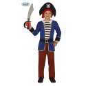 COSTUME BUCANIERE PIRATA DEI SETTE MARI CORSARO CAPITANO VESTITO 7/9 TRAVESTIMENTI DI CARNEVALE JACK SPARROW NO ACCESSOR