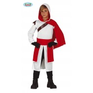 VESTITO CARNEVALE EZIO MERCENARIO ASSASSINO 7/9 ANNI COSTUME COMPLETO TUNICA C/CAPUCCIO CINTURA MANTELLO NO ACCESSORI