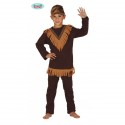 COSTUME INDIANO 7/9 ANNI FASCIA CASACCA/PANTALONI TRAVESTIMENTI E SCENE A TEMA WESTERN INDIANI APACHE SIOUX NO ACCESSOR