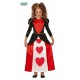 COSTUME CARNEVALE REGINA DI CUORI BAMBINA 5/6 ANNI VESTITO ALICE NEL PAESE DELLE MERAVIGLIE ABITO FIABE NO ACCESSORI