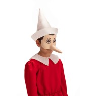 MASCHERA PINOCCHIO MEZZO VISO IN LATTICE TG.UNICA BAMBINI TRAVESTIMENTI DI CARNEVALE PRODOTTO UFFICIALE FONDAZI.COLLODI