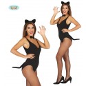 SET 3 PEZZI GATTINA CERCHIETTO PAPILLON E CODA PER TRAVESTIMENTI DI CARNEVALE SCENE E PARTY SEXY COD.17400 GUIRCA