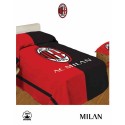 COPRILETTO COTONE 1 PIAZZA SINGOLO AC MILAN 170X270CM ROSSO E NERO CON LOGO CENTRALE PRODOTTO UFFICIALE