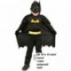 VESTITO CARNEVALE BLACK HERO INFANTIL BATMAN NERO 10/12 ANNI 100% POLIESTERE COMPLETO DI 4 PEZZI ANCHE PER FESTE VARIE