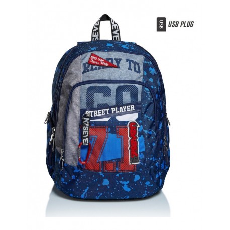 ZAINO ORGANIZZATO ADVANCED STREET PLAYER 43X31X26CM 2 ZIP 2 TASCHE C/ZIP PRODOTTO UFFICIALE GARANZIA 4 ANNI SEVEN ITALY