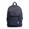 ZAINO SCUOLA ORGANIZZATO INVICTA PLAIN BACKPACK MOOD INDIGO 43X32X24CM 2 ZIP 2 TASCHE CON ZIP GARANZ.4 ANNI SEVEN ITALY