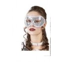 MASCHERA COPRIOCCHI BRILLANTE ARGENTO CON STRASS