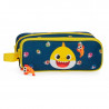 BUSTINA PORTATUTTO DA VIAGGIO/PISCINA 2 ZIP 2 SCOMPARTI BABY SHARK MY GOOD FRIEND NICKELODEON 23X9X7CM GIALLO E BLU