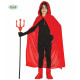 MANTELLO ROSSO DIAVOLO 100CM CON CAPUCCIO PER TRAVESTIMENTI DI HALLOWEEN/CARNEVALE SCENE HORROR DEMONIO DRAKULA