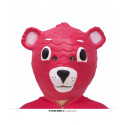 MASCHERA ORSO ROSA INTERA COPRICAPO COPRIVISO IN LATTICE PER TRAVESTIMENTI CARNEVALE PETTACOLI E SCENE A TEMA ANIMALI