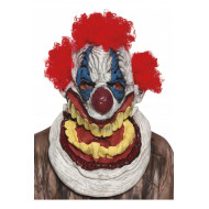 MASCHERA GIGANTE LATTICE CLOWN HORROR CON CAPELLI ROSSI PER TRAVESTIMENTI HALLOWEEN SCENE HORROR PAGLIACCIO ASSASSINO