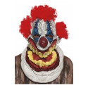 MASCHERA GIGANTE LATTICE CLOWN HORROR CON CAPELLI ROSSI PER TRAVESTIMENTI HALLOWEEN SCENE HORROR PAGLIACCIO ASSASSINO